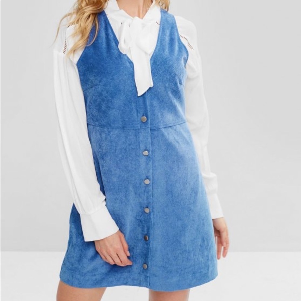 ZAFUL Button Down Corduroy Dress